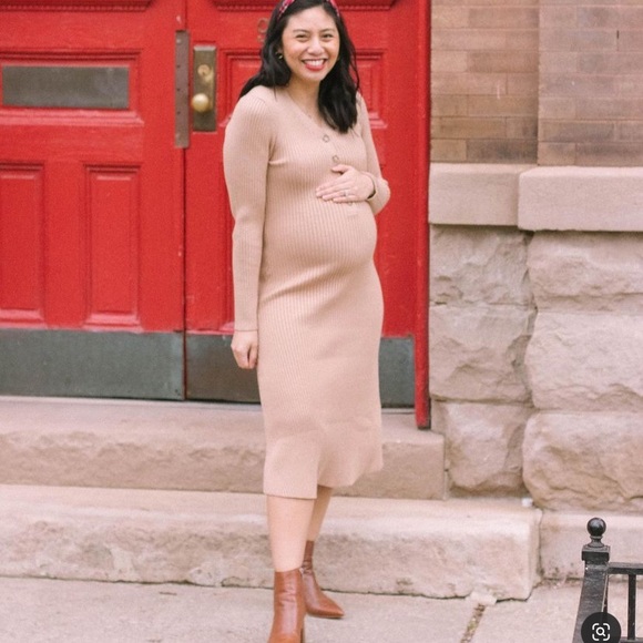 Roolee knit button up ribbed sweater midi dress - Picture 7 of 8